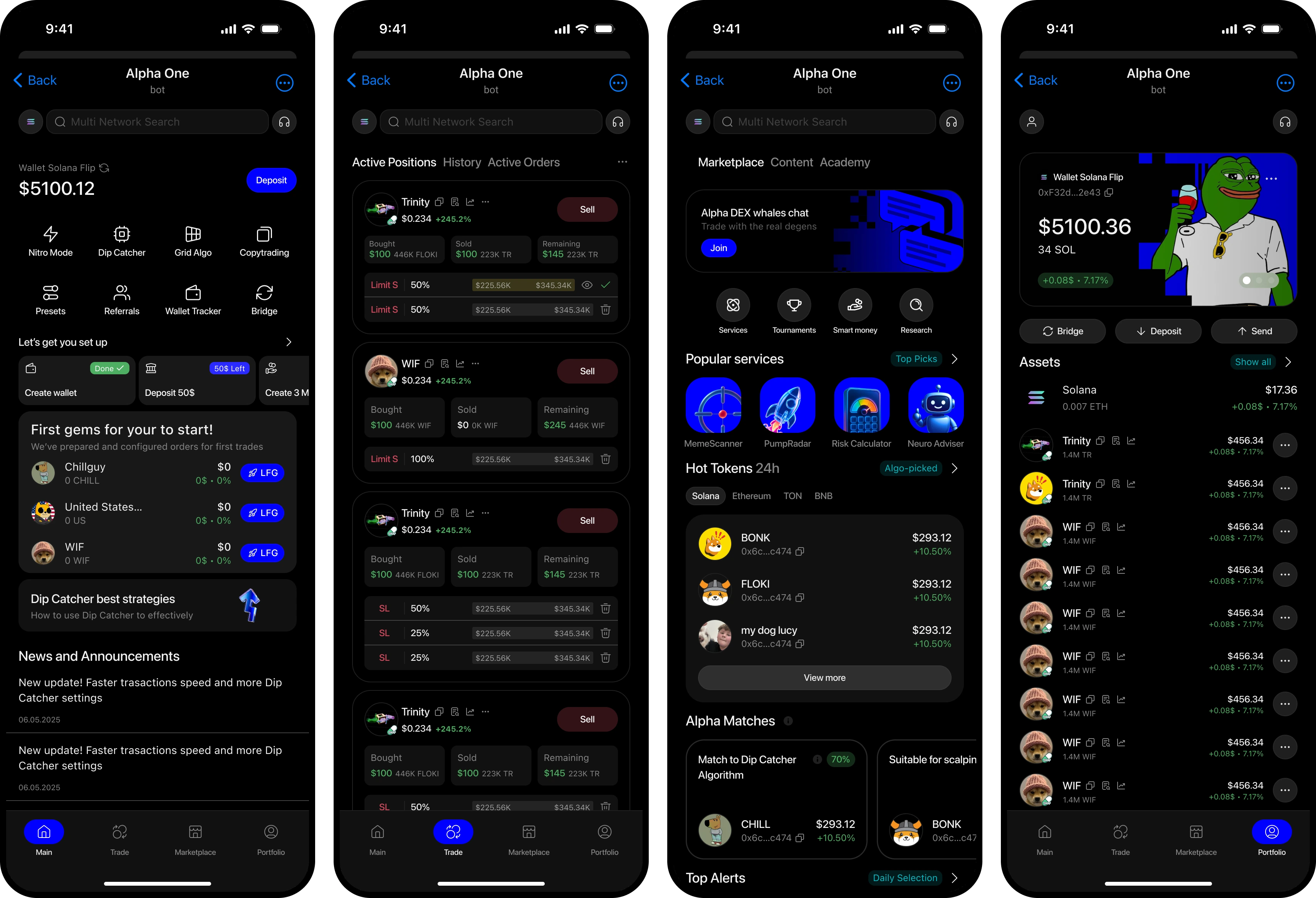 Alpha One main screen